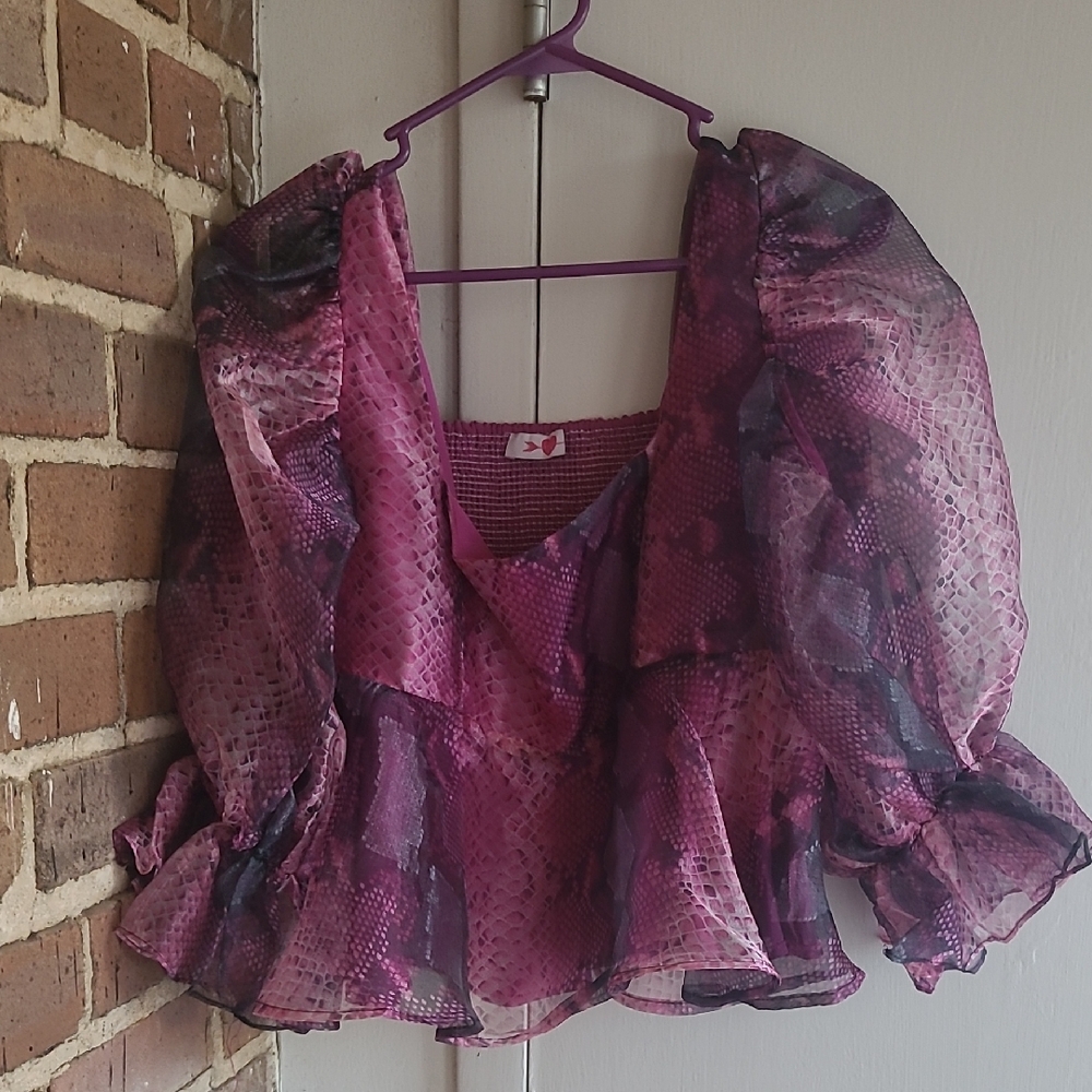 Buddy Love Purple And Pink Snakeskin Top